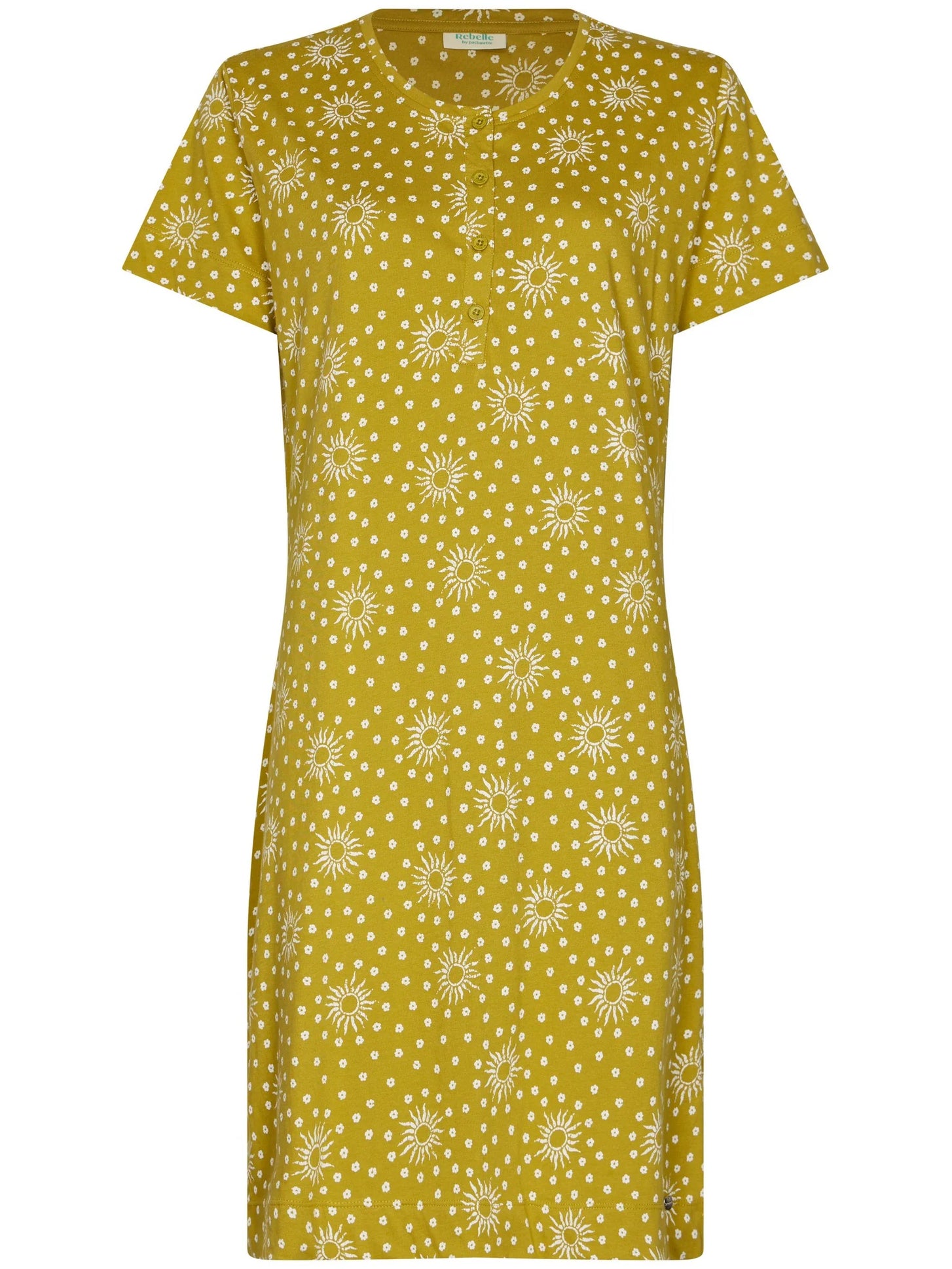 Zetex Rebelle dames nachthemd - Korte mouw - Sunny Holiday - Groen