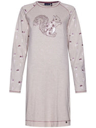Zetex Rebelle dames nachthemd lange mouw - Beige