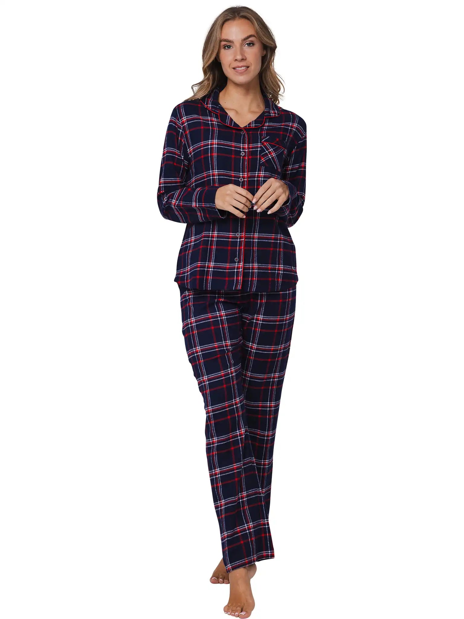 Zetex Rebelle dames pyjama Flanel - Donker Blauw