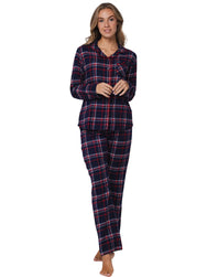 Zetex Rebelle dames pyjama Flanel - Donker Blauw