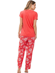 Zetex Rebelle Dames Pyjama katoen met korte mouwen - Sea Plants