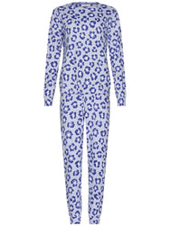 Zetex Rebelle Dames Pyjama katoen met lange mouwen - Leopard Lilac