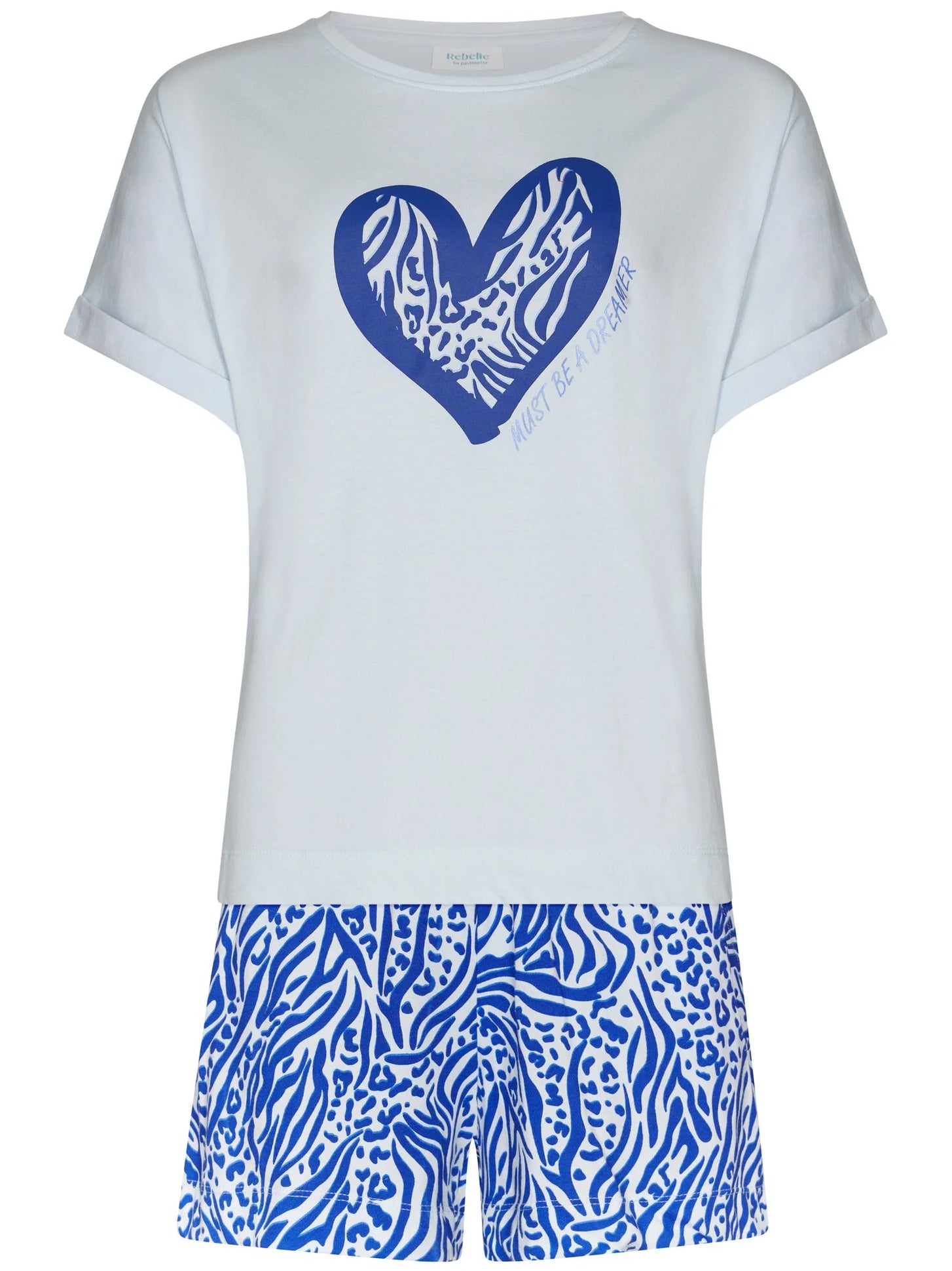 Zetex Rebelle dames shortama biologisch katoen - Blue Bay