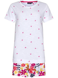 Zetex Rebelle dames shortama katoen - Pink Bloom
