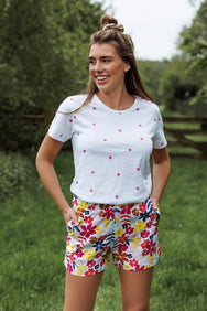 Zetex Rebelle dames shortama katoen - Pink Bloom
