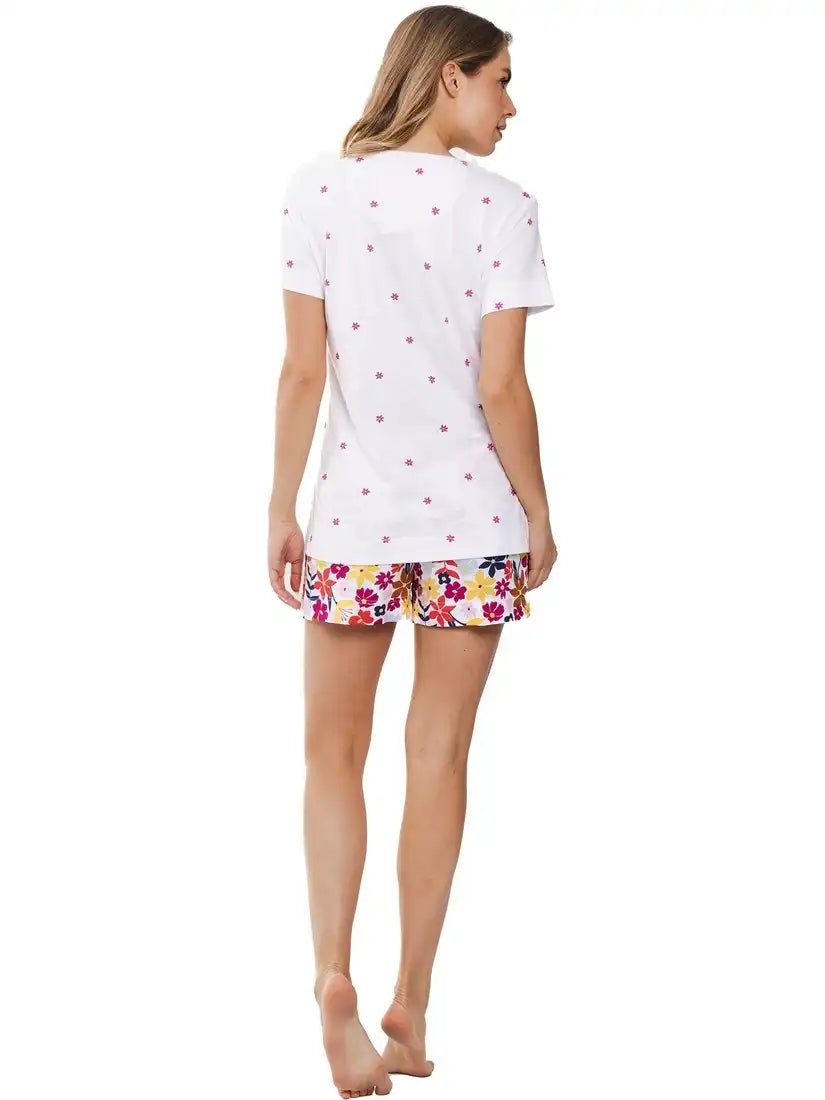 Zetex Rebelle dames shortama katoen - Pink Bloom