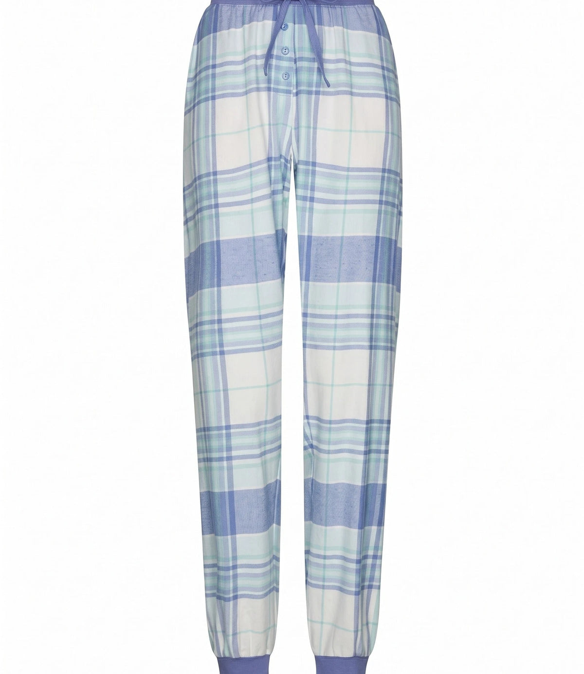 Zetex Rebelle Flanellen dames lange pyjamabroek - Mix en Match - Blauw ruit