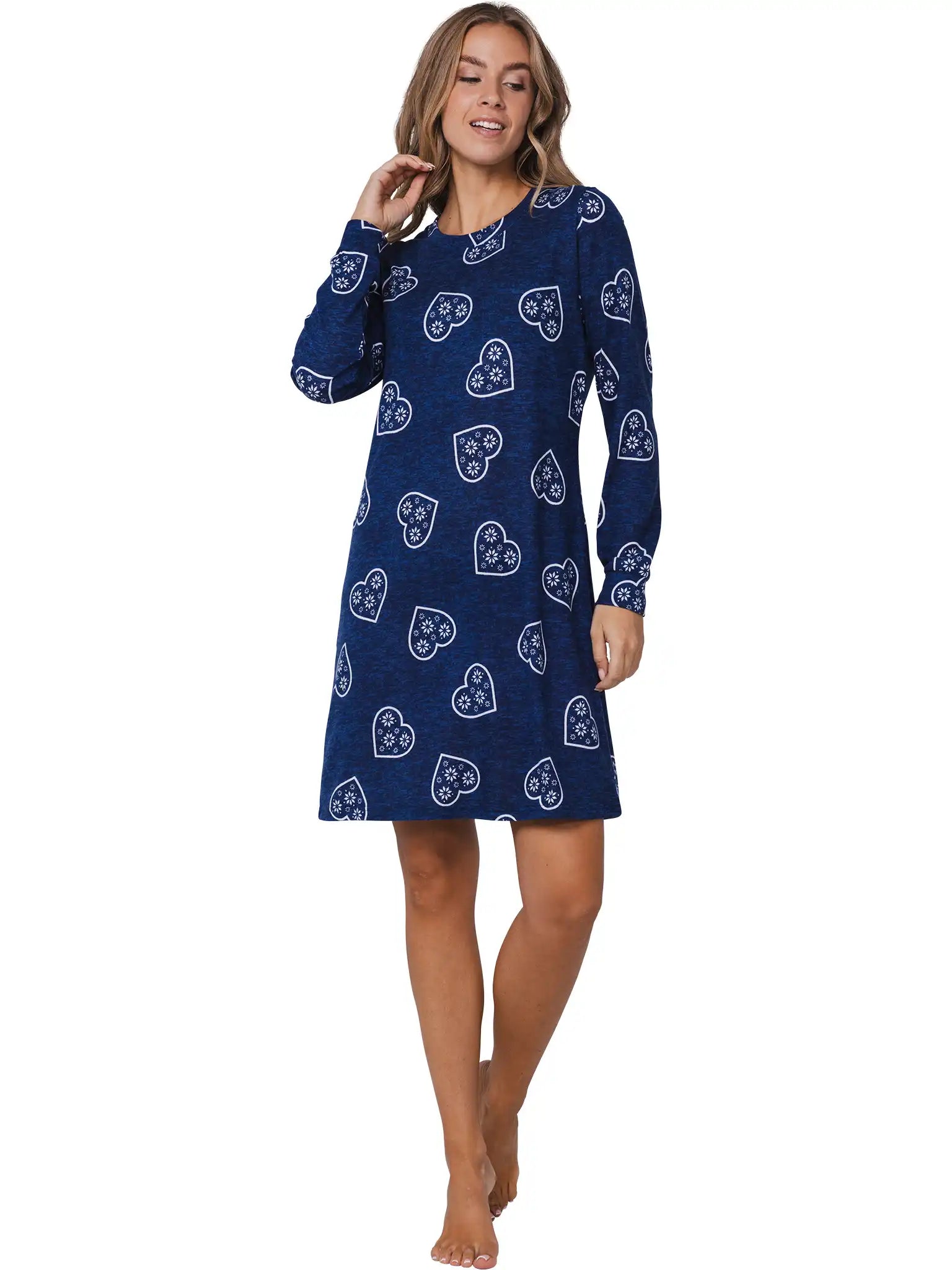 Zetex Rebelle Fleece dames nachthemd lange mouw -Aspen ski
