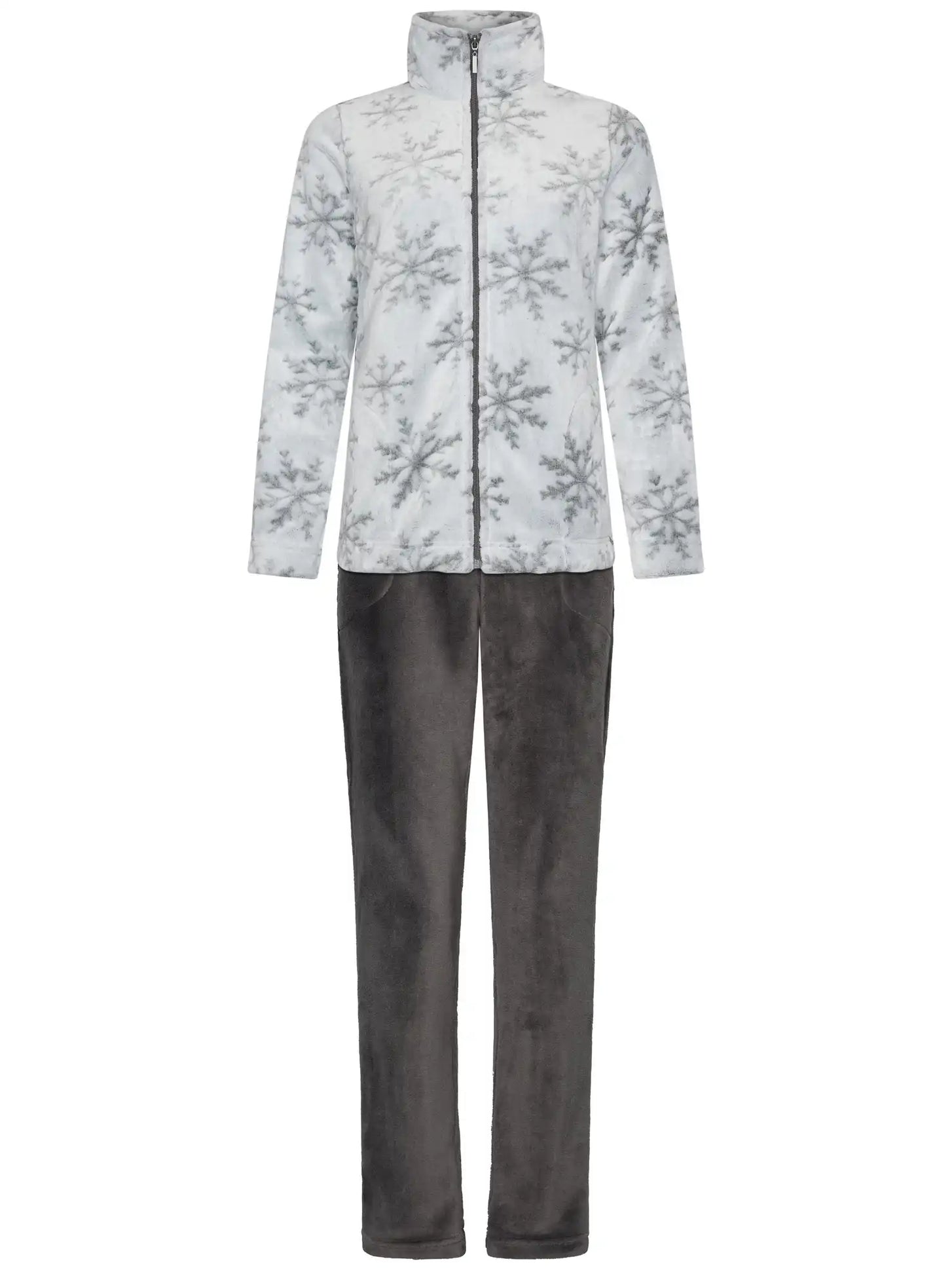 Zetex Rebelle Huispak Dames Fleece - Grijs - Winter stars