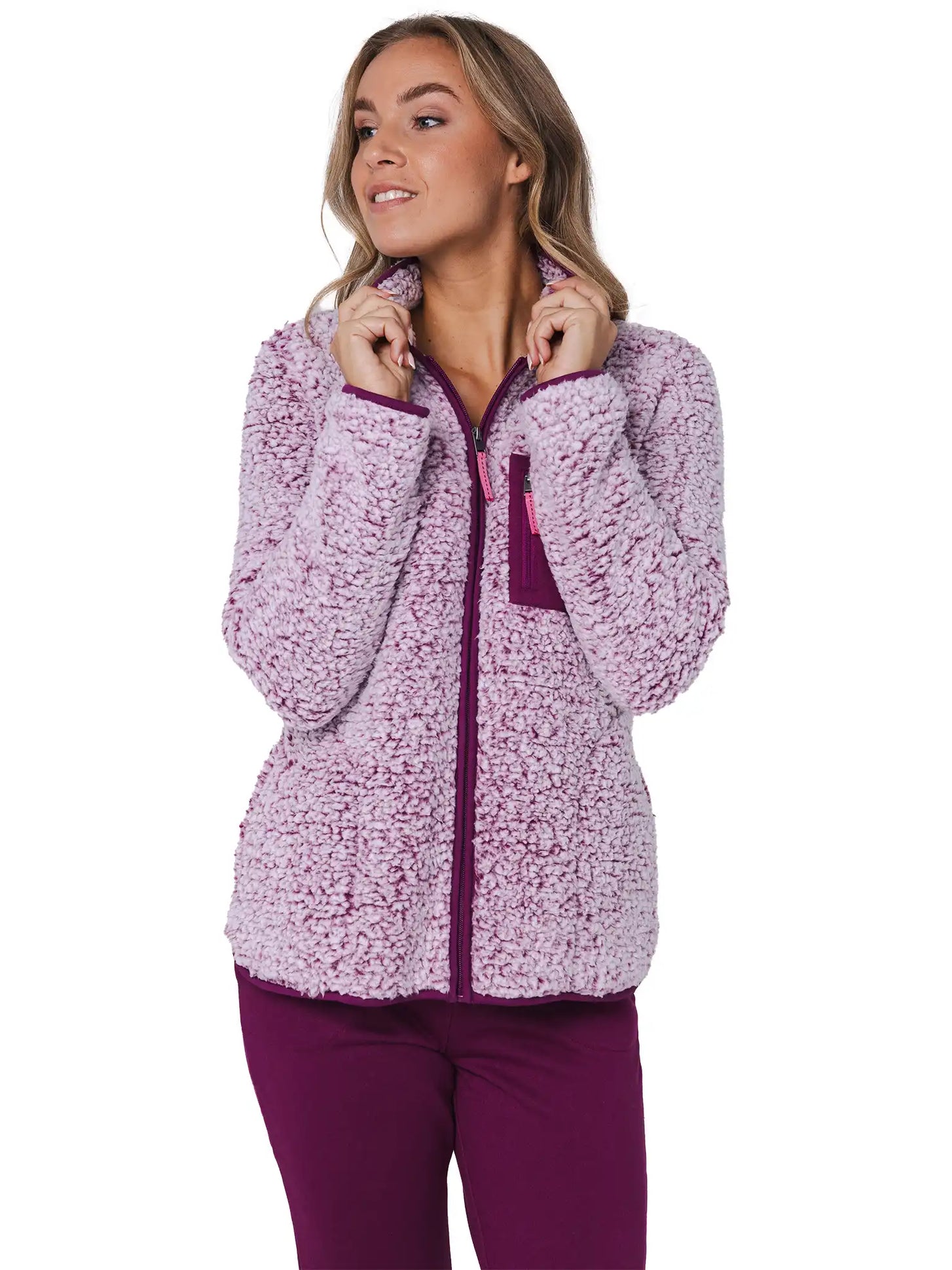Zetex Rebelle Teddy Huispak Dames Fleece - Paars