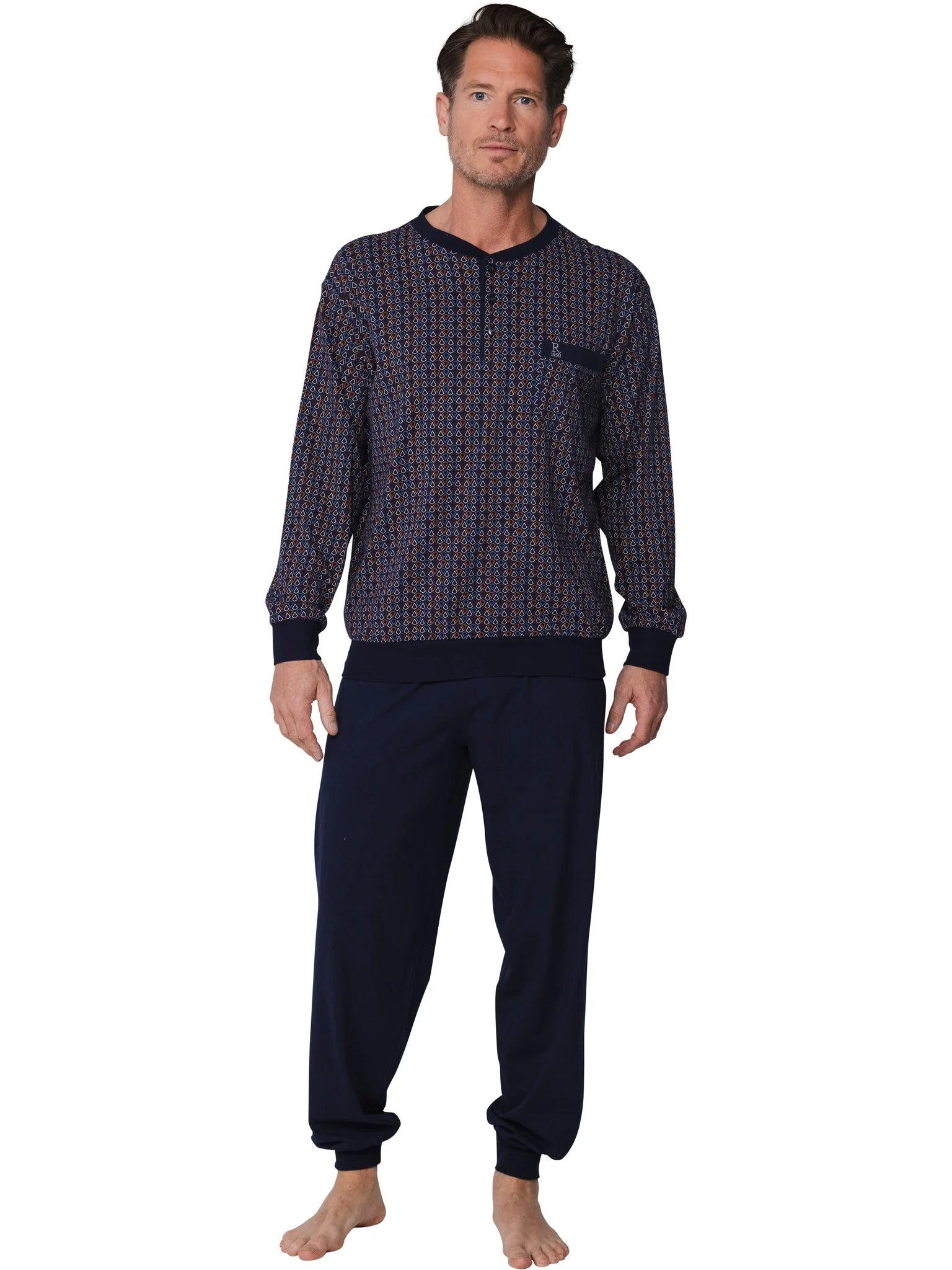 Zetex Robson Heren Pyjama katoen - Donkerblauw