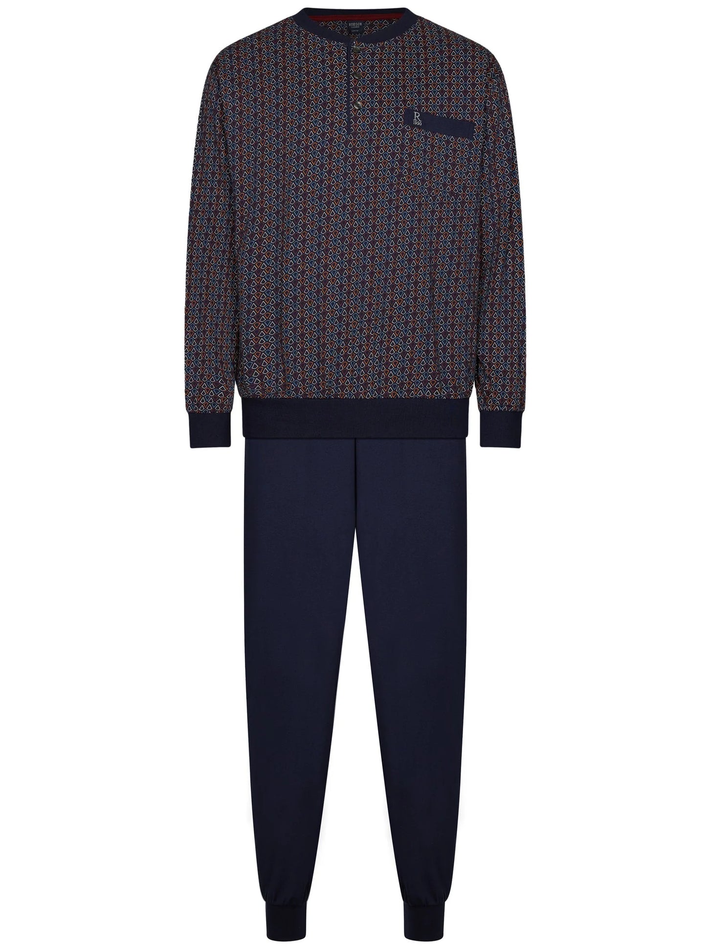 Zetex Robson Heren Pyjama katoen - Donkerblauw