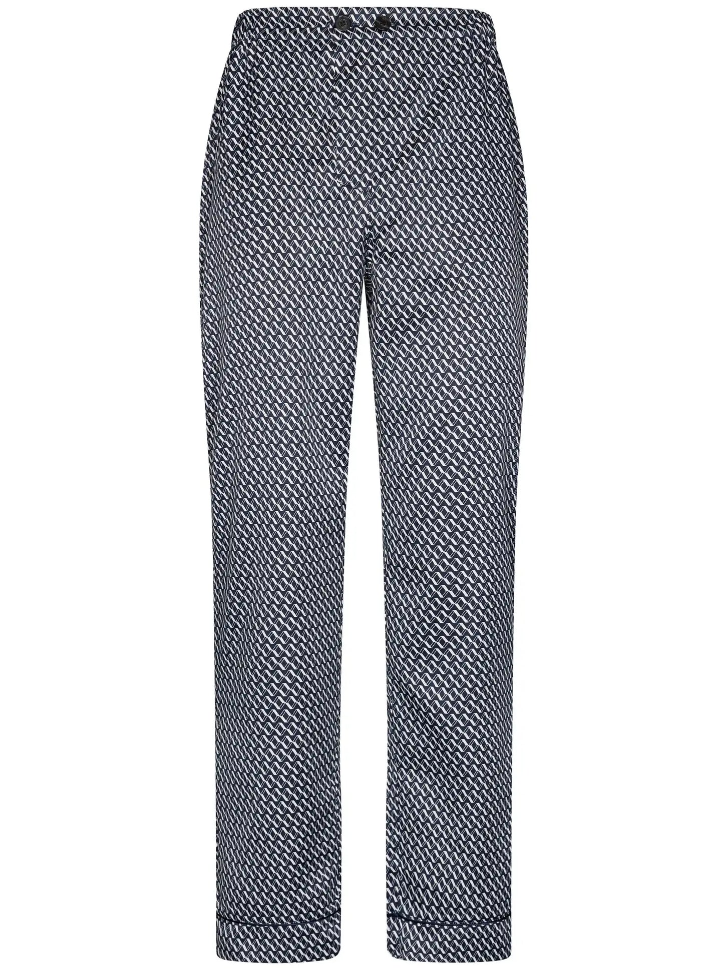 Zetex Robson satijnen Heren Pyjama met knoopsluiting - Donkerblauw