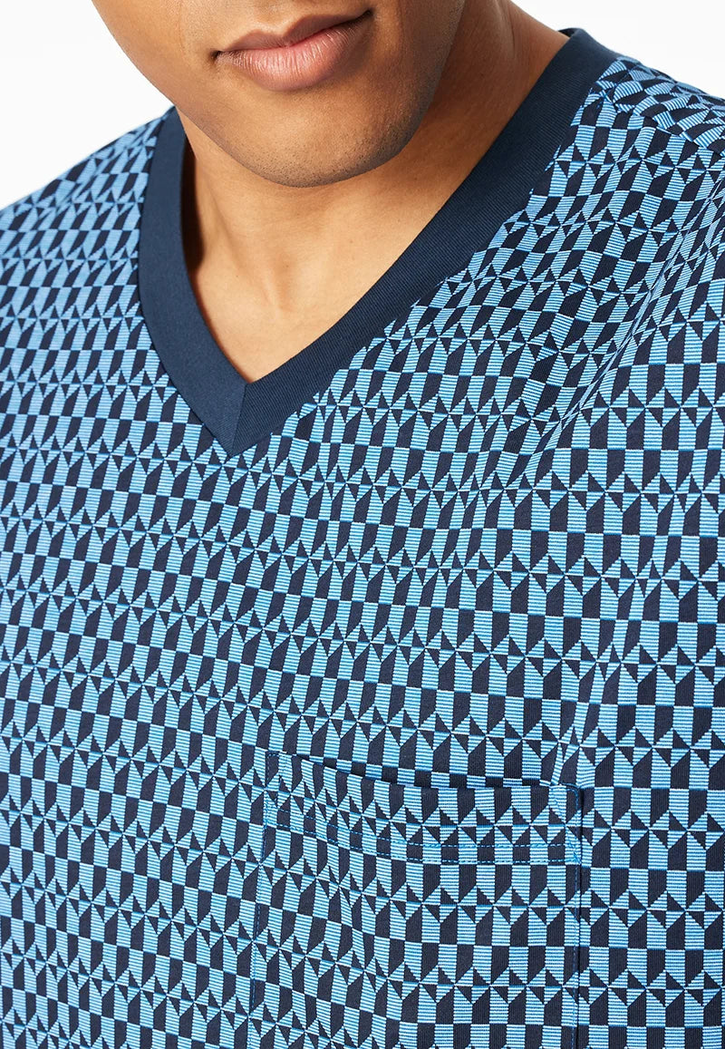 Zetex Schiesser Heren Nachthemd - Blue - Comfort Nightwear