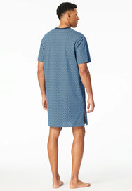 Zetex Schiesser Heren Nachthemd - Blue - Comfort Nightwear